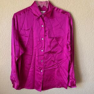 C’est Oui Pink Striped Women's Blouse